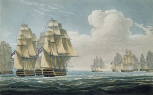 Após a Batalha de Trafalgar, em 21 de outubro de 1805, gravada por FC Lewis para "A Cronologia Naval da Grã-Bretanha", de J. Ralfe, publicada em 1820